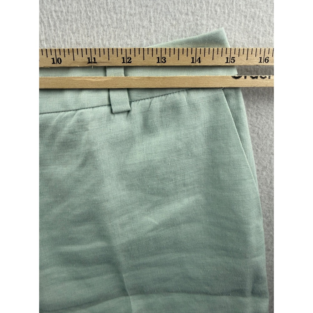 Talbots Petites Sage Green Linen Blend Wide Leg Trousers Pants Size 8P Italian - Picture 7 of 8
